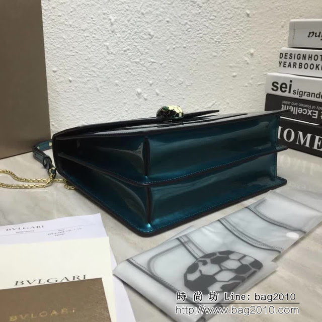 BVLGARI寶格麗 3層大號蛇頭包 頂級漆皮 手提單肩斜挎包 38629 FYD1409